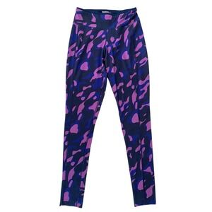 Reebok Womens Purple Camo Athletic Full Length Leggings Size S Small Camouflage